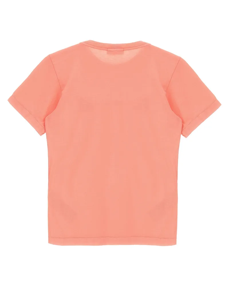 Stone Island Compass Logo Cotton T-shirt — Coral Coral