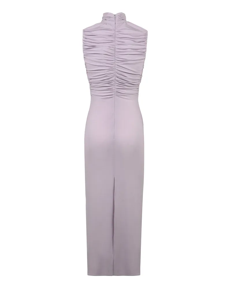 Magda Butrym Women's Jersey Dress With Decorative Flowers Lilac Cuprammonium Rayon Purple