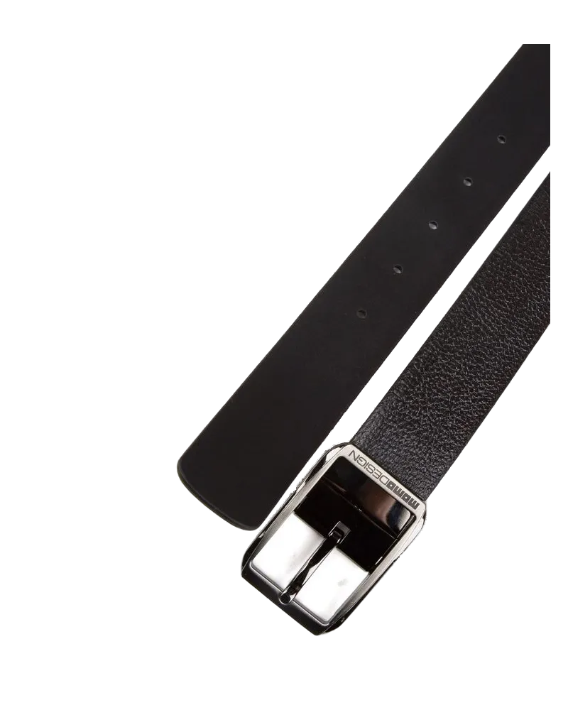 MOMO DESIGN Men's Belt Black Genuine Leather Accessories Black