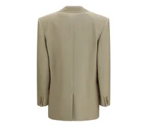 Wool and Silk Blazer — Beige