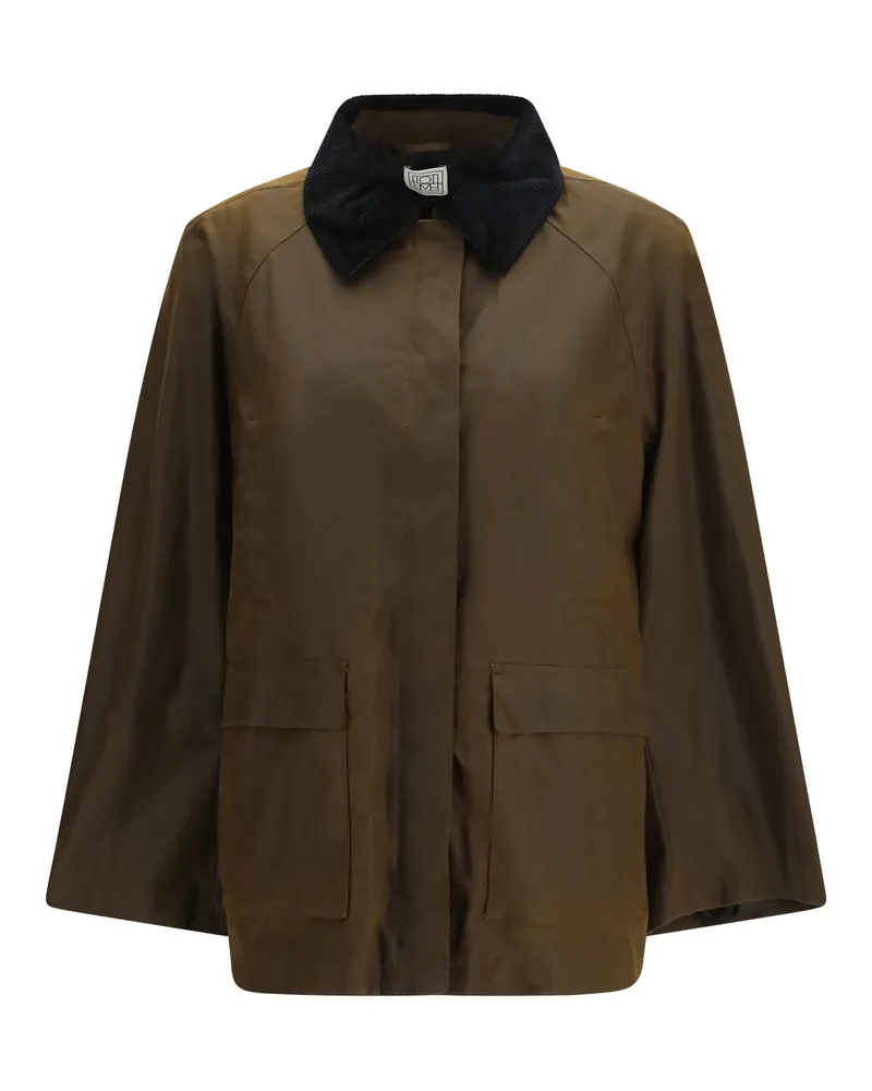 Totême Women's Jacket With Velvet Collar — Brown Cotton Brown