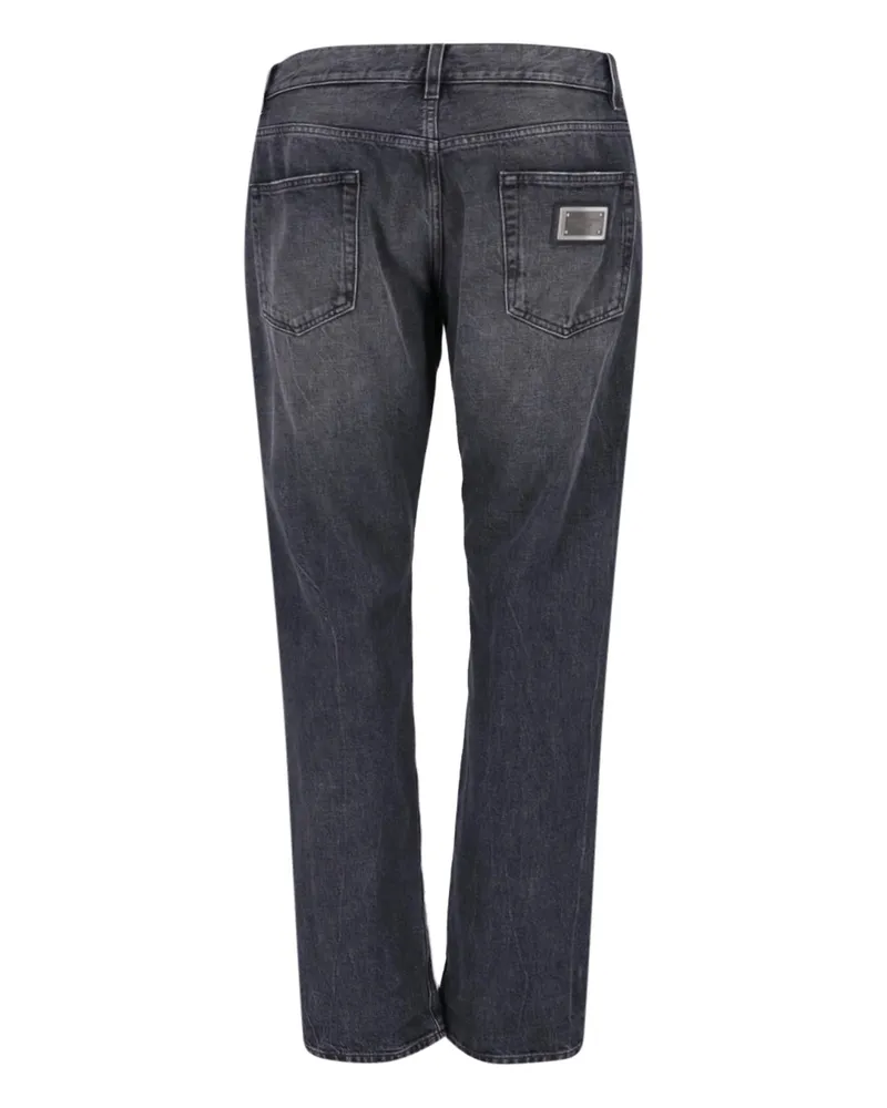 Dolce & Gabbana Men's Trousers Black Cotton Gray