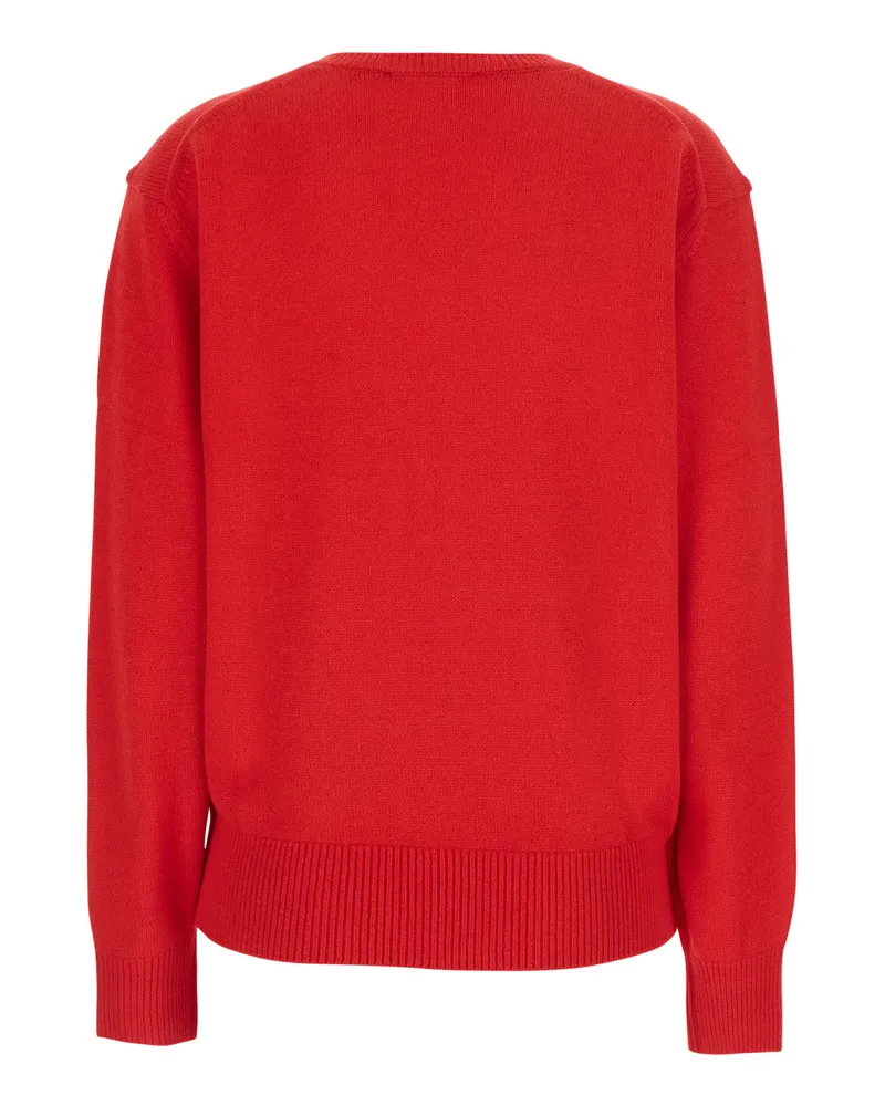 Dunst Wool and Cashmere V-Neck Sweater — Red Red