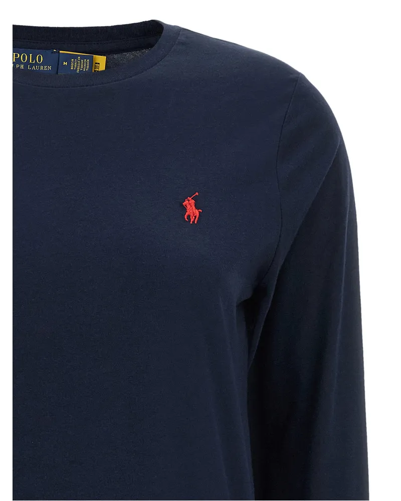 Ralph Lauren Logo-Embroidered Cotton T-Shirt — Navy Navy
