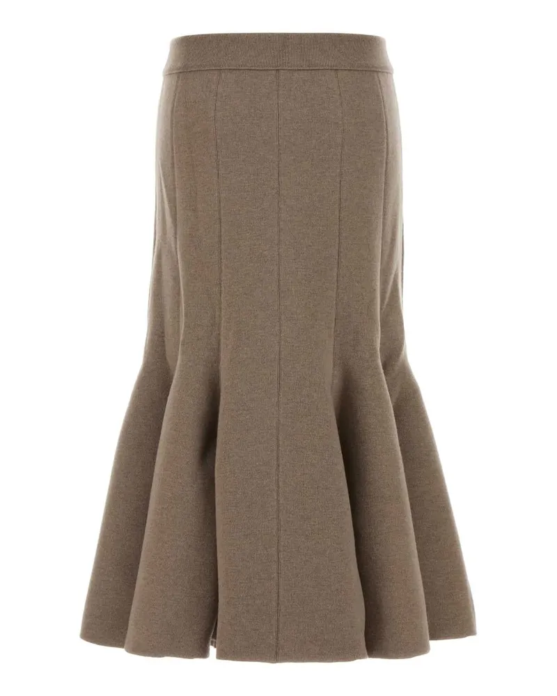 Bottega Veneta Women's Cappuccino Cashmere Blend Skirt Beige Exterior: Nylon Gonne Beige