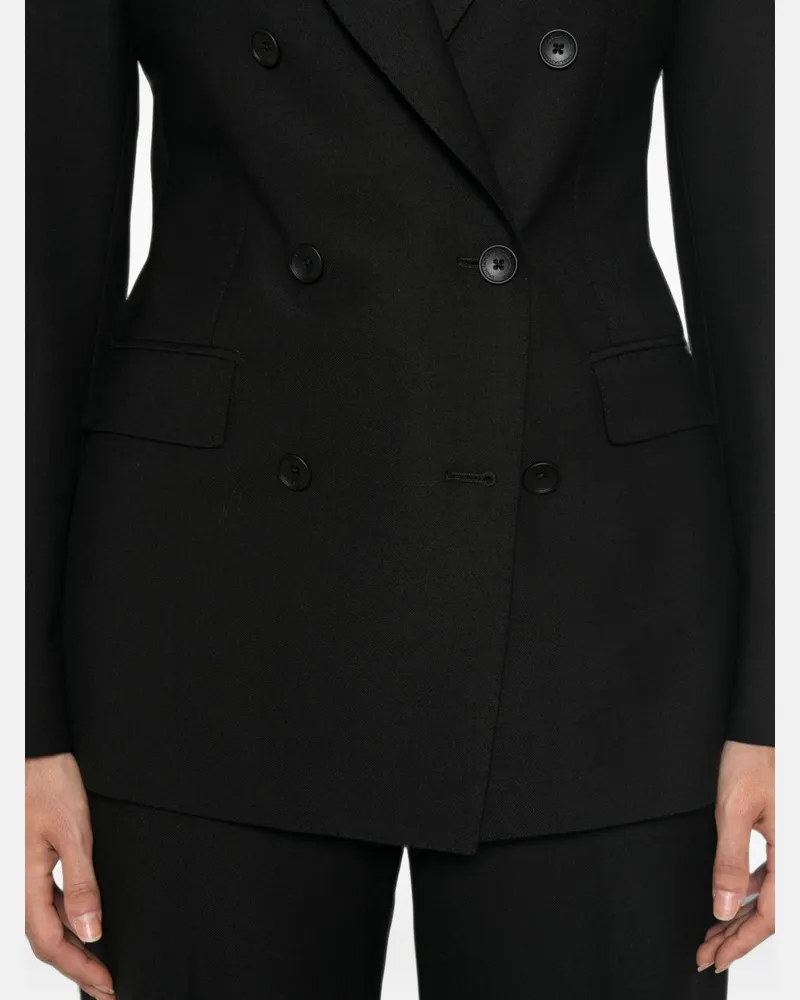 Tagliatore Double-Breasted Wool Blend Blazer — Black Black