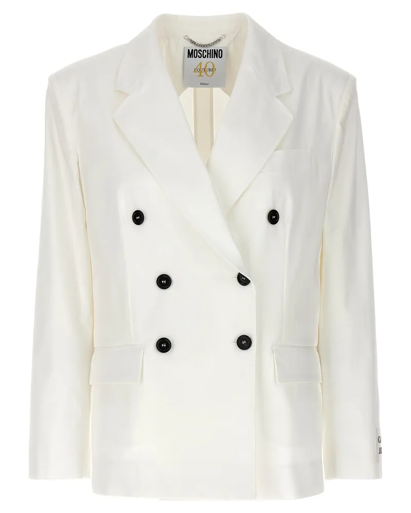 Moschino Women's White Cotton Blazer Clothing White