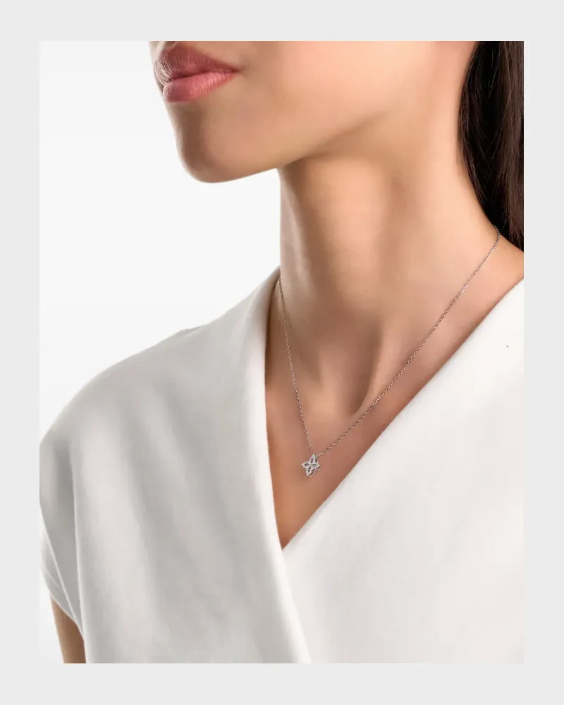 Roberto Coin Women's 18kt White Gold Diamonds Necklace Ss26 W Silver