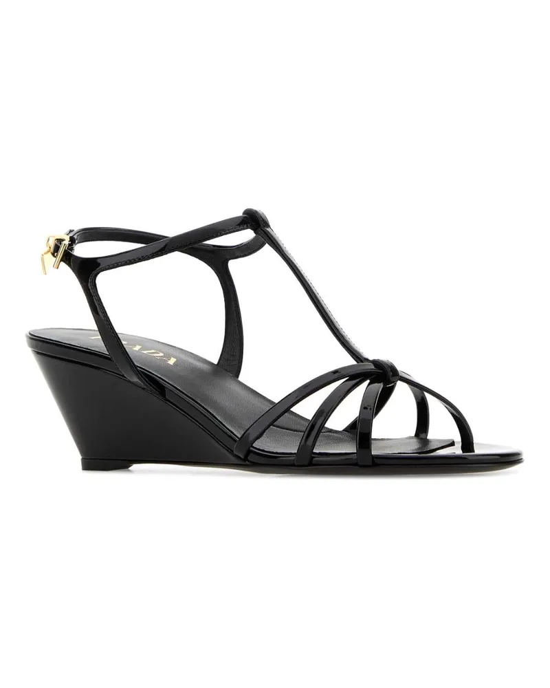Prada Women's Black Leather Sandals Nero Sandali Black