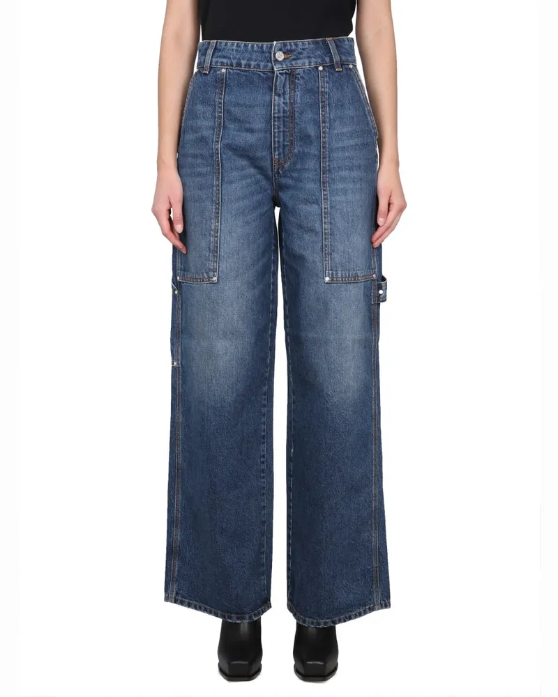 Stella McCartney Workwear Cotton Blend Jeans — Blue Blue