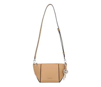 Smooth Leather Shoulder Bag — Beige