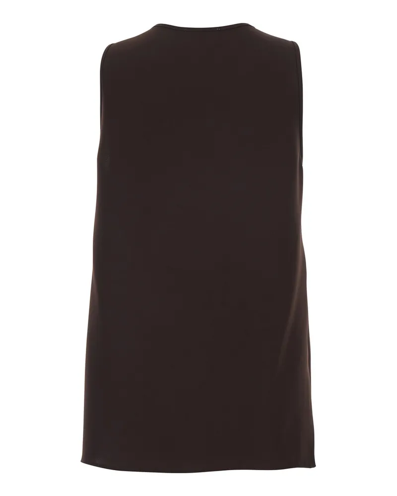 P.A.R.O.S.H. Women's Sleeveless Top Brown Tech Fabric Polyester Tops Brown