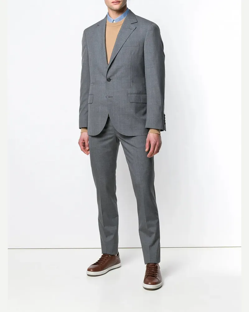 Brunello Cucinelli Mens Gray Tailored Trousers With Button Detail Gray