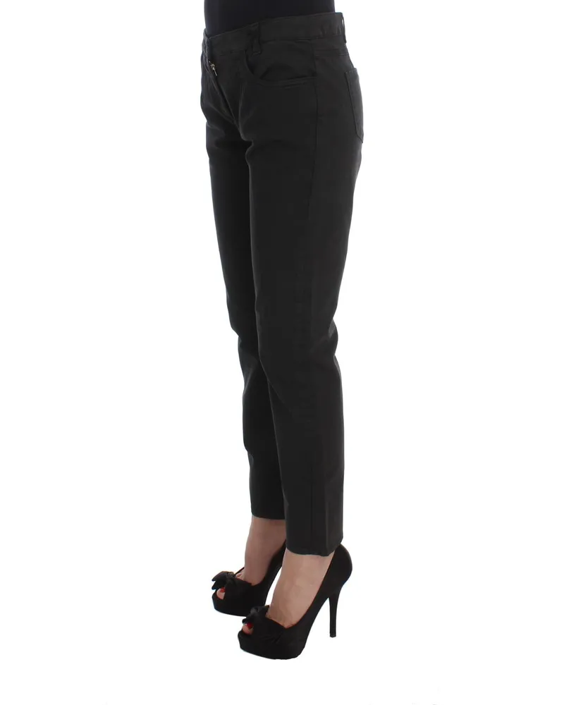 CoSTUME NATIONAL Women's Black Cotton Capri Cropped Denim Jeans Clothing Black