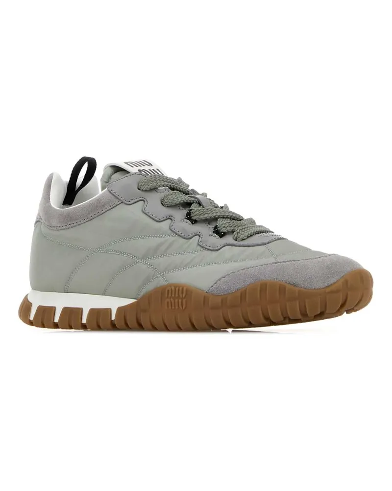 Miu Miu Allacciate Sneaker — Gray F0424