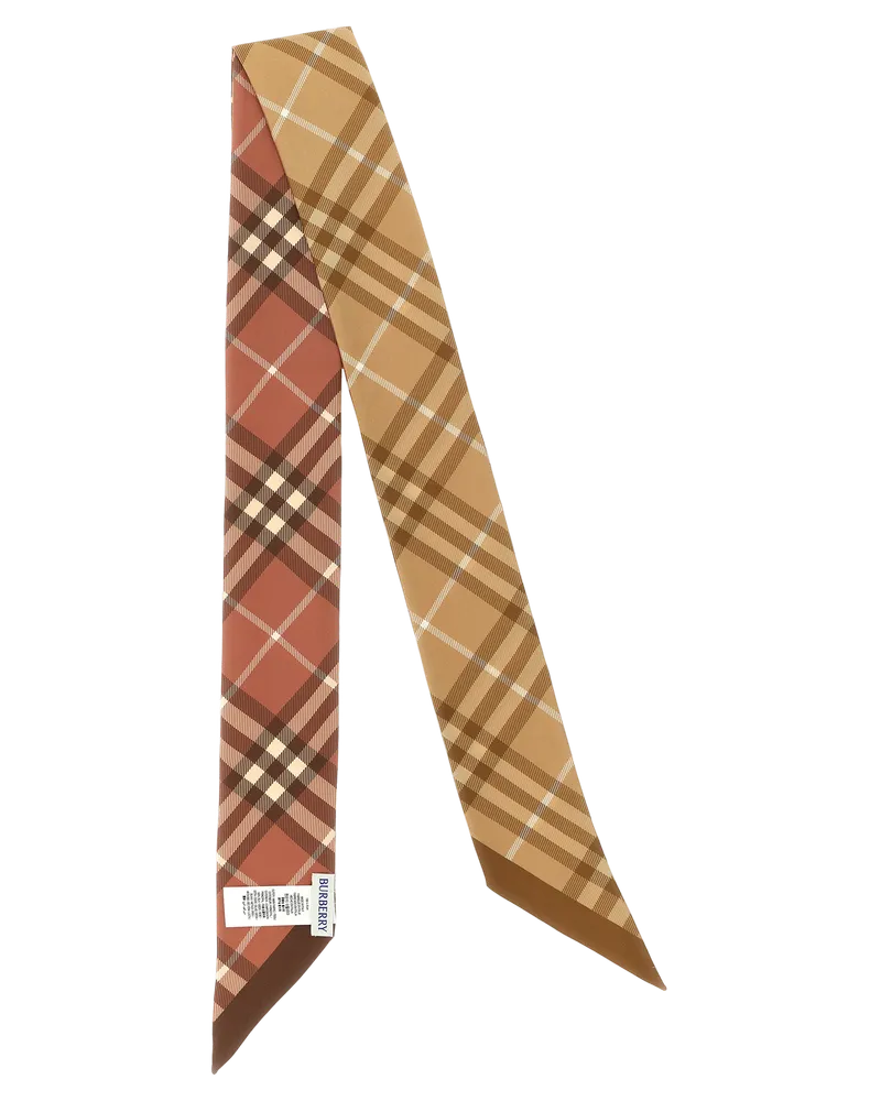 Burberry Check-Patterned Silk Scarf — Multicolor Multicolor