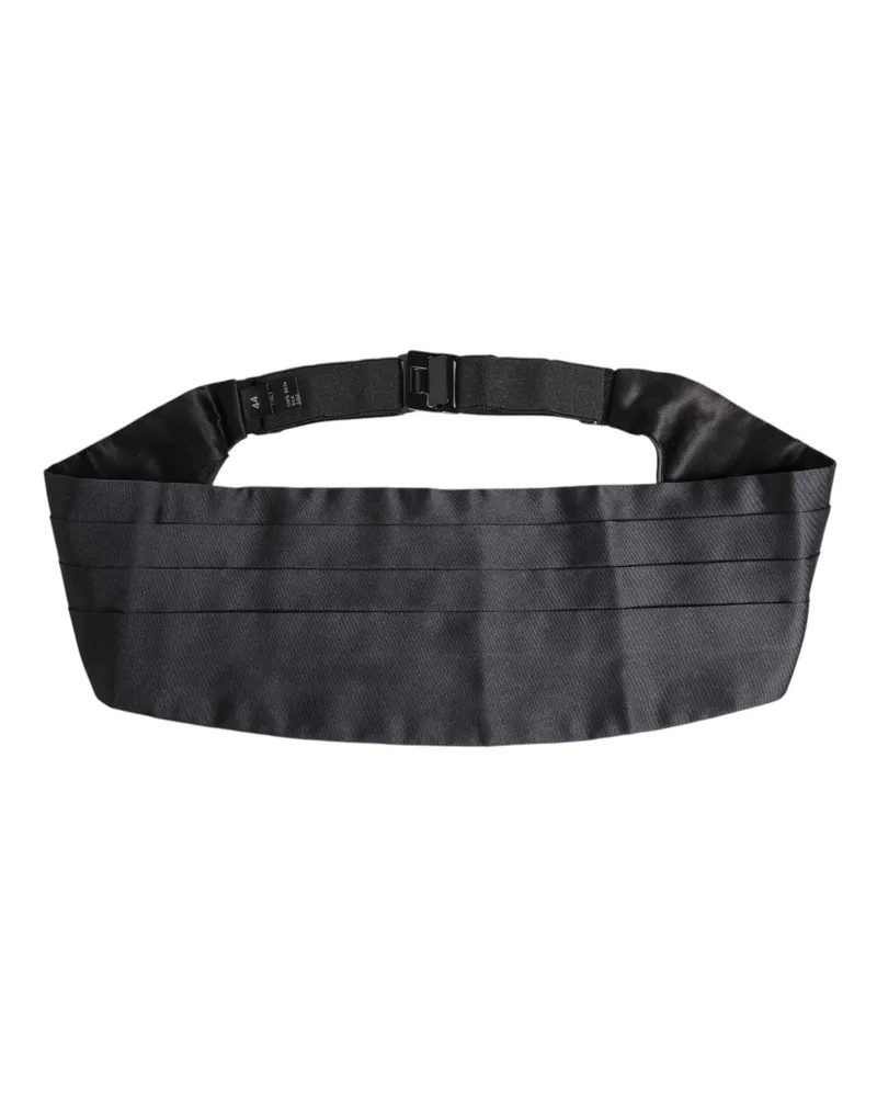 Dolce & Gabbana Men Dark Blue Silk Belt Waist Cummerbund Blue