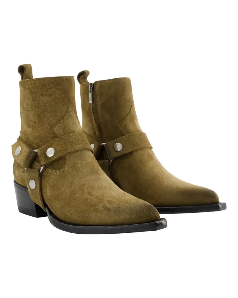 Golden Goose Women's Debbie Ankle Boots -  Leather Khaki Cowhide Shoes Ankle-Boots Khaki