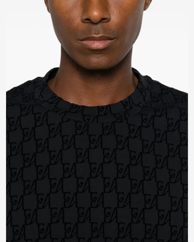 Emporio Armani Monogram Logo Sweatshirt — Navy Navy