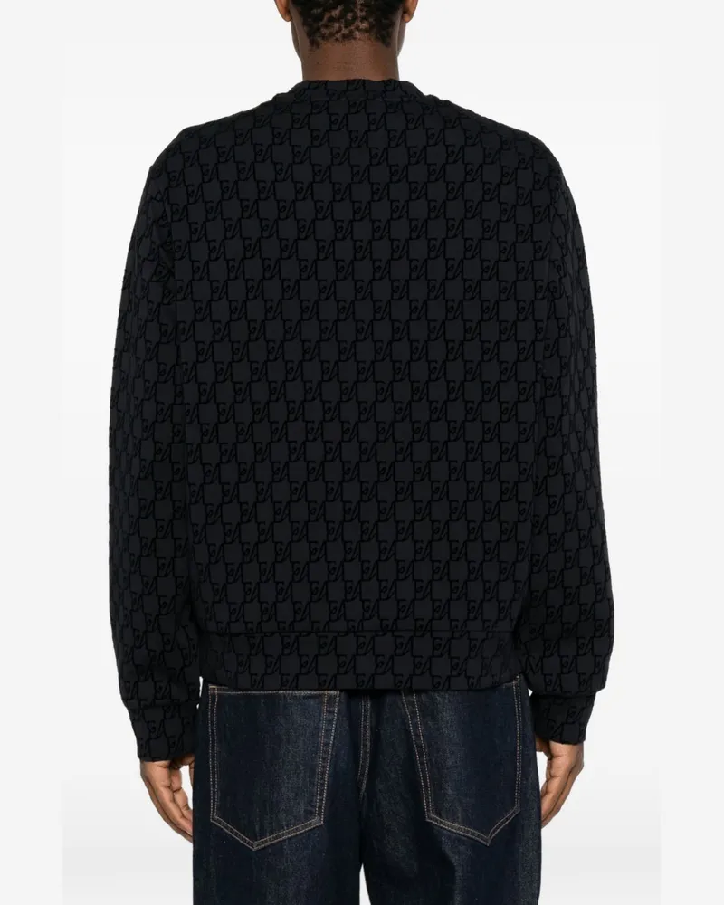 Emporio Armani Monogram Logo Sweatshirt — Navy Navy