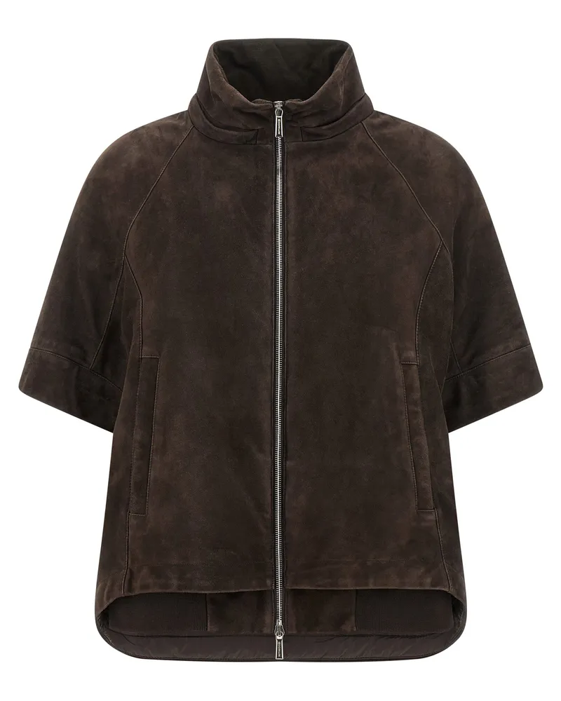 MOORER Women's Brown Wool Leather Jacket Clothing Brown