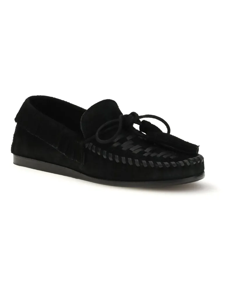 Isabel Marant Women's Suede Fitza Loafers Black Calf Leather Bos Taurus Black