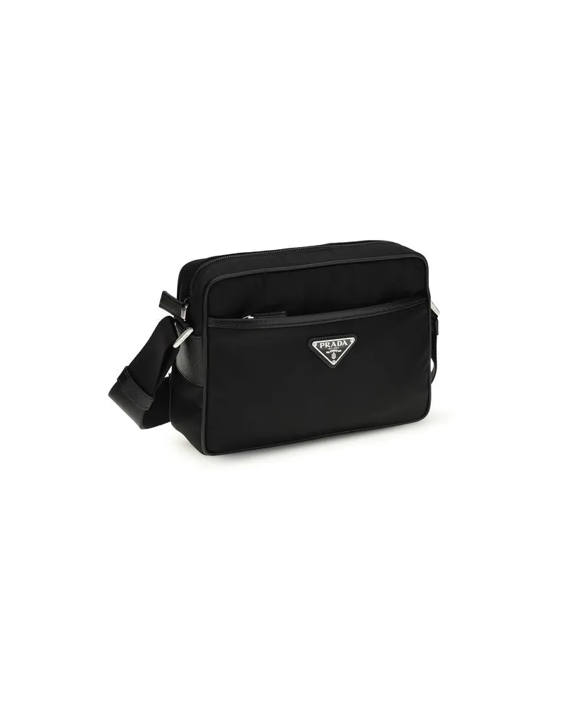 Prada Men's Black Recycled Polyamide Shoulder Bag Black