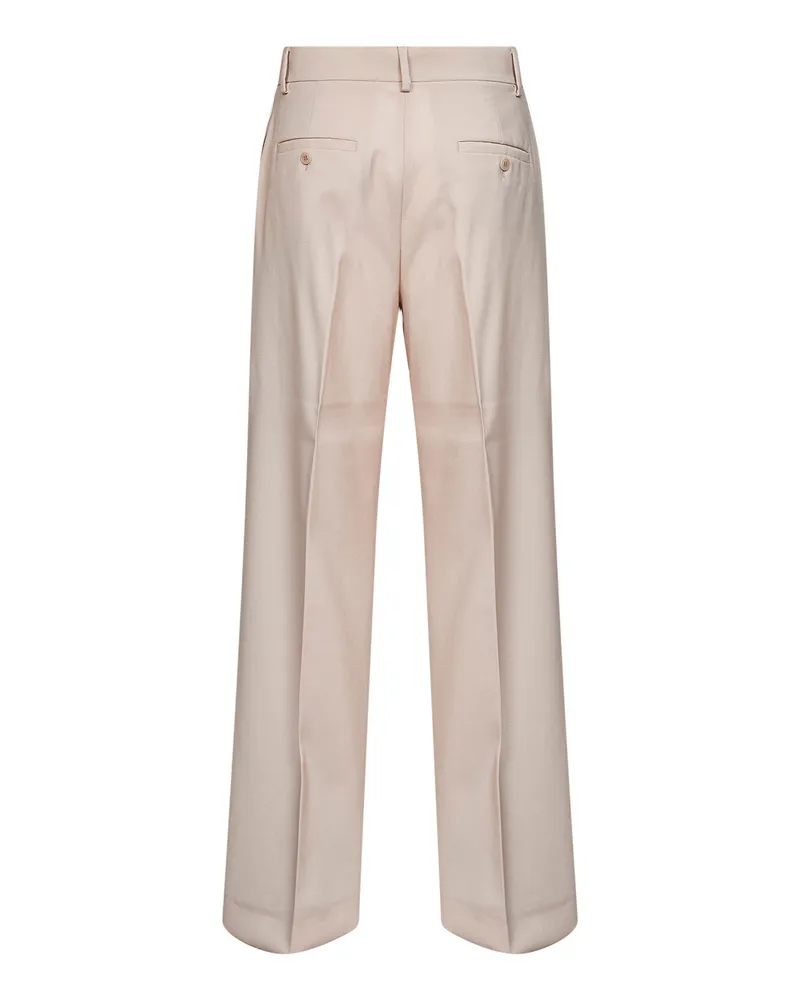 Max Mara Women's Palazzo Trousers Wkdvisivo Blush Pink Cotton Pink