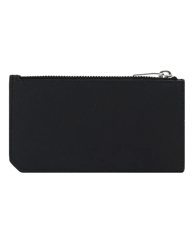 Saint Laurent Men's Leather Cardholder Black Calf Bos Taurus Wallet Black