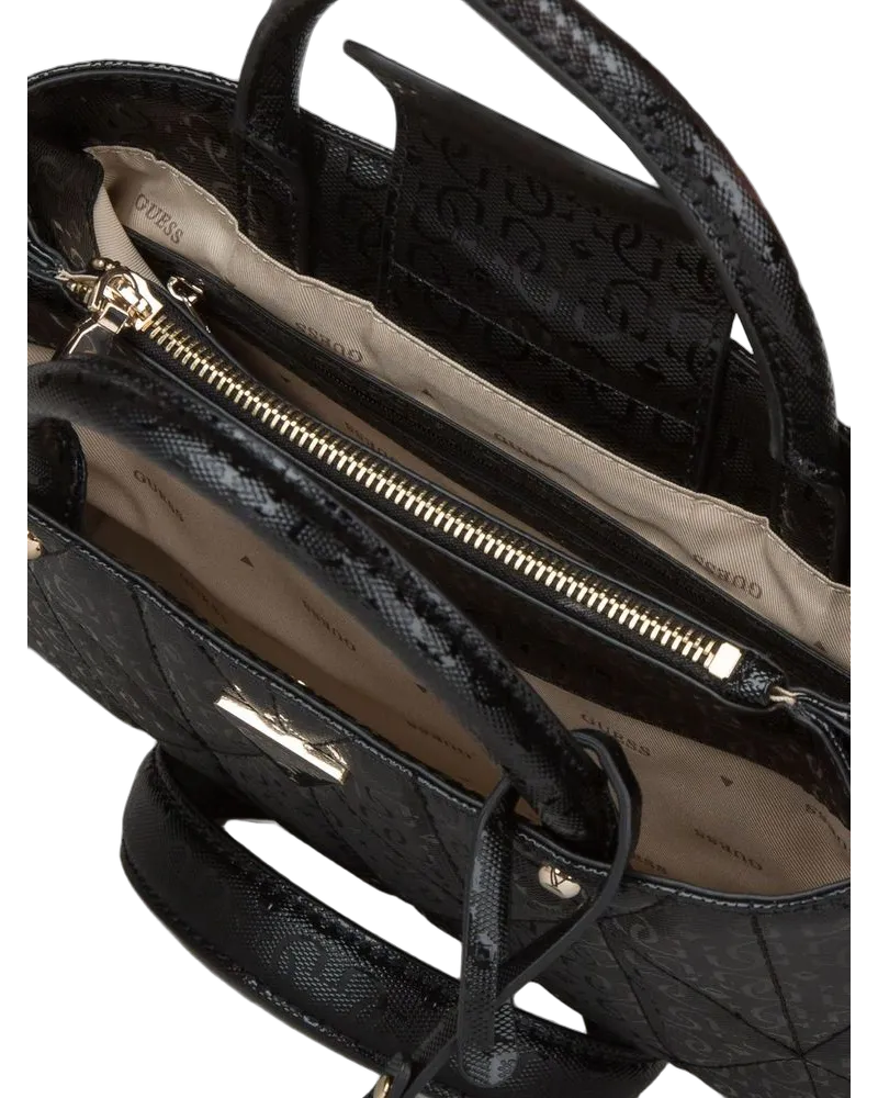 Guess Women's Satchel Black Polyurethane Satchel-bags Black