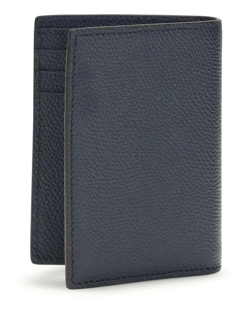 Valentino Garavani Men's Card Holder Vlogo Signature Marine Calf Leather Umbrellas Accessory Navy