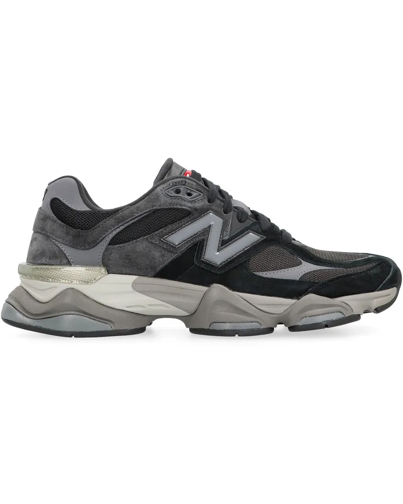 New Balance Mesh and Suede Sneaker — Black Black
