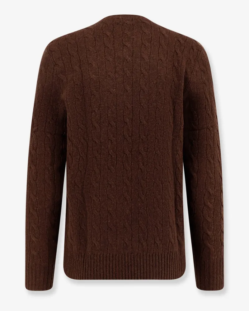 Ralph Lauren Men's Wool And Cashmere Cable Knit Sweater Brown Brown