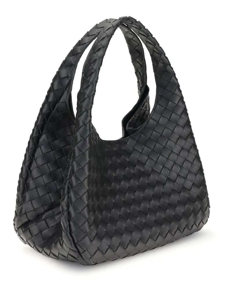Bottega Veneta Women's Shoulder Bag Campana Black Leather Lamb Black