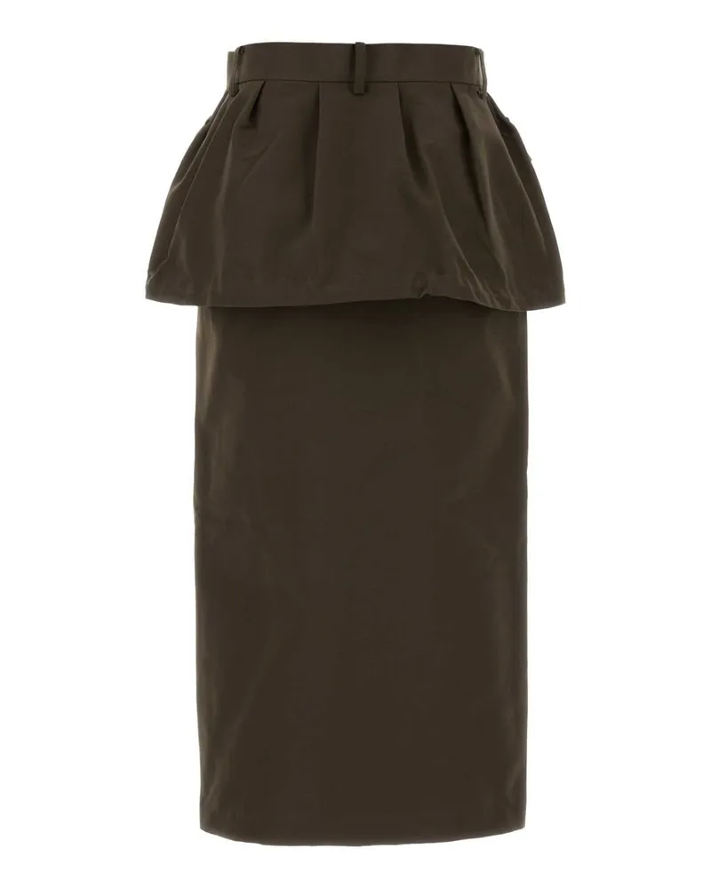 Sacai Cotton-Nylon Blend Skirt — Brown Brown