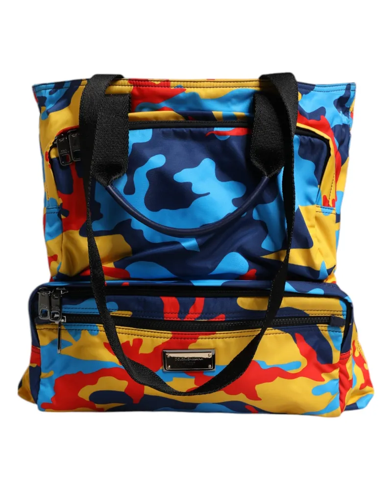 Dolce & Gabbana Women's Multicolor Camouflage Nylon Shopping Tote Bag Multicolor