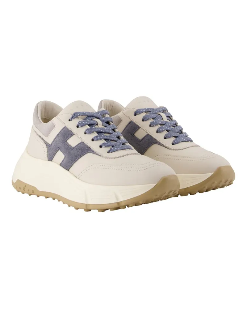 Hogan Women's H669 Allacciato H Sneakers -  Leather White Calfskin Shoes White