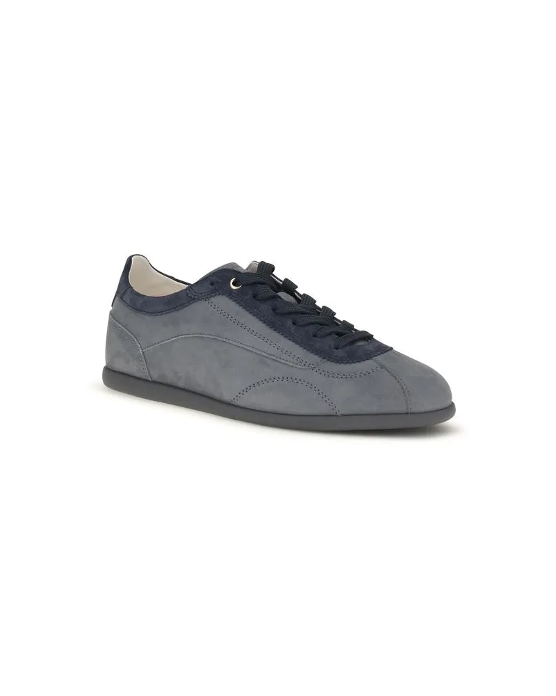 Brunello Cucinelli Nubuck and Suede Low Top Sneakers — Gray Gray