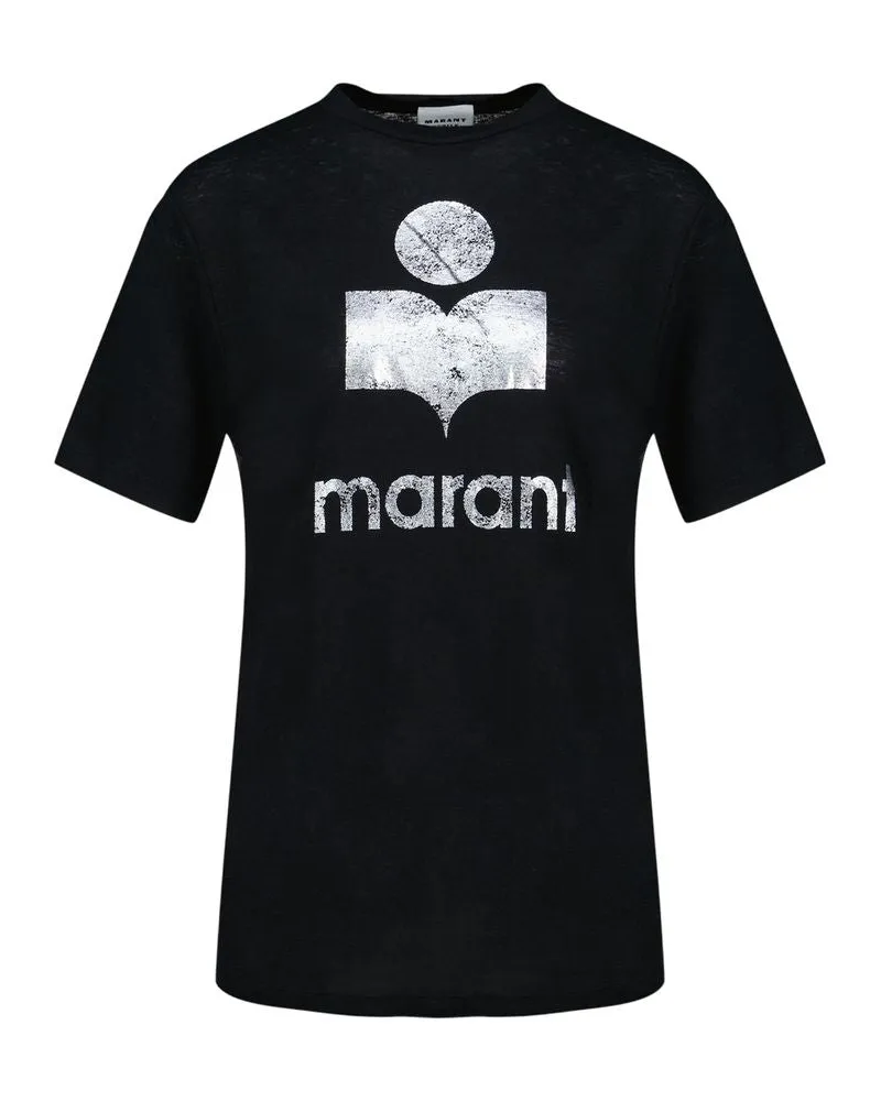 Isabel Marant Women's Zewel T-Shirt -  Linen Black Ready-To-Wear T-Shirts Black