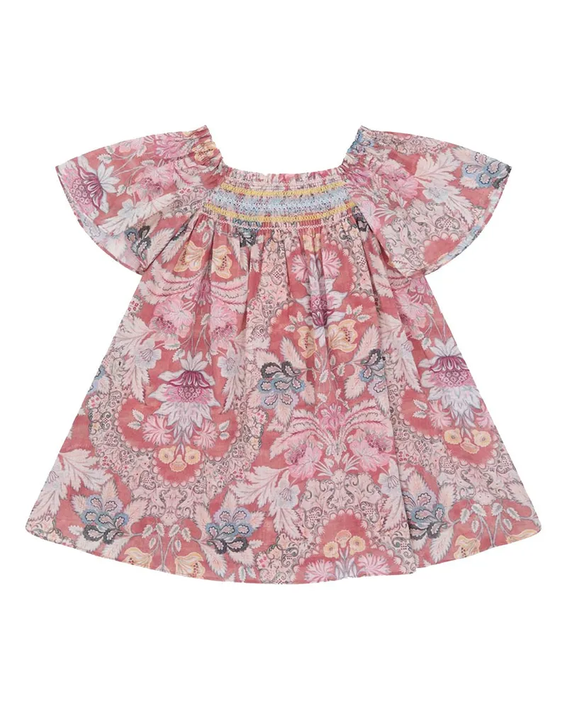 Zimmermann Cotton Smocked Dress — Multicolor Multicolor