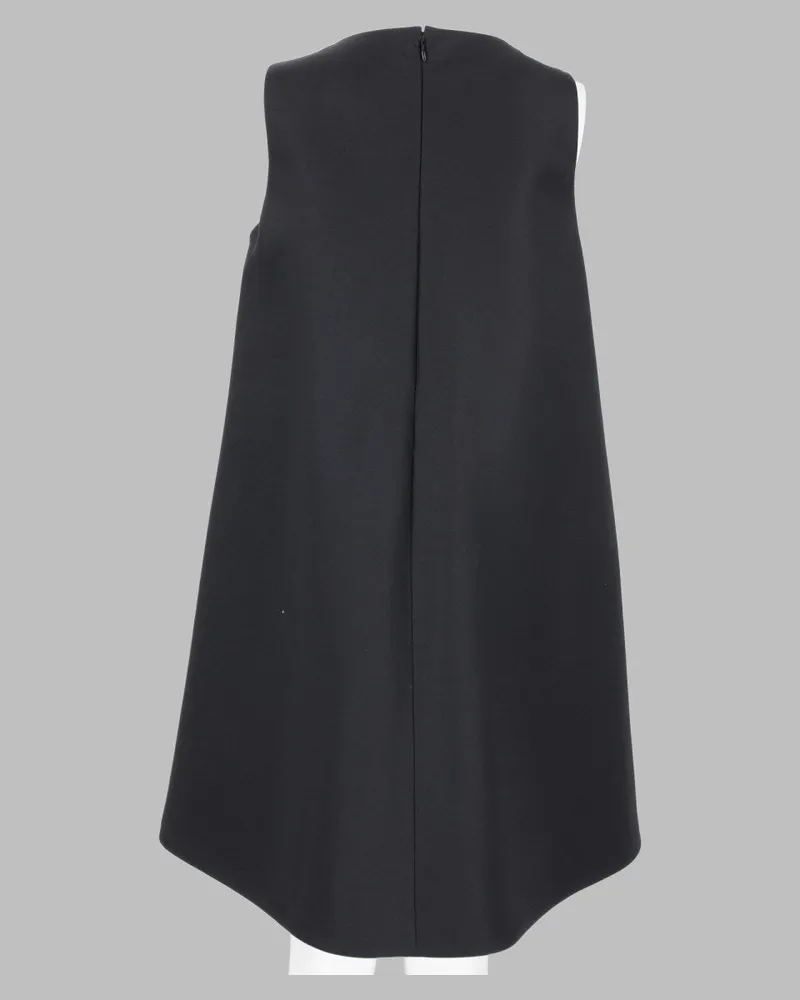 Balenciaga Wool A-Line Mini Dress — Black Black
