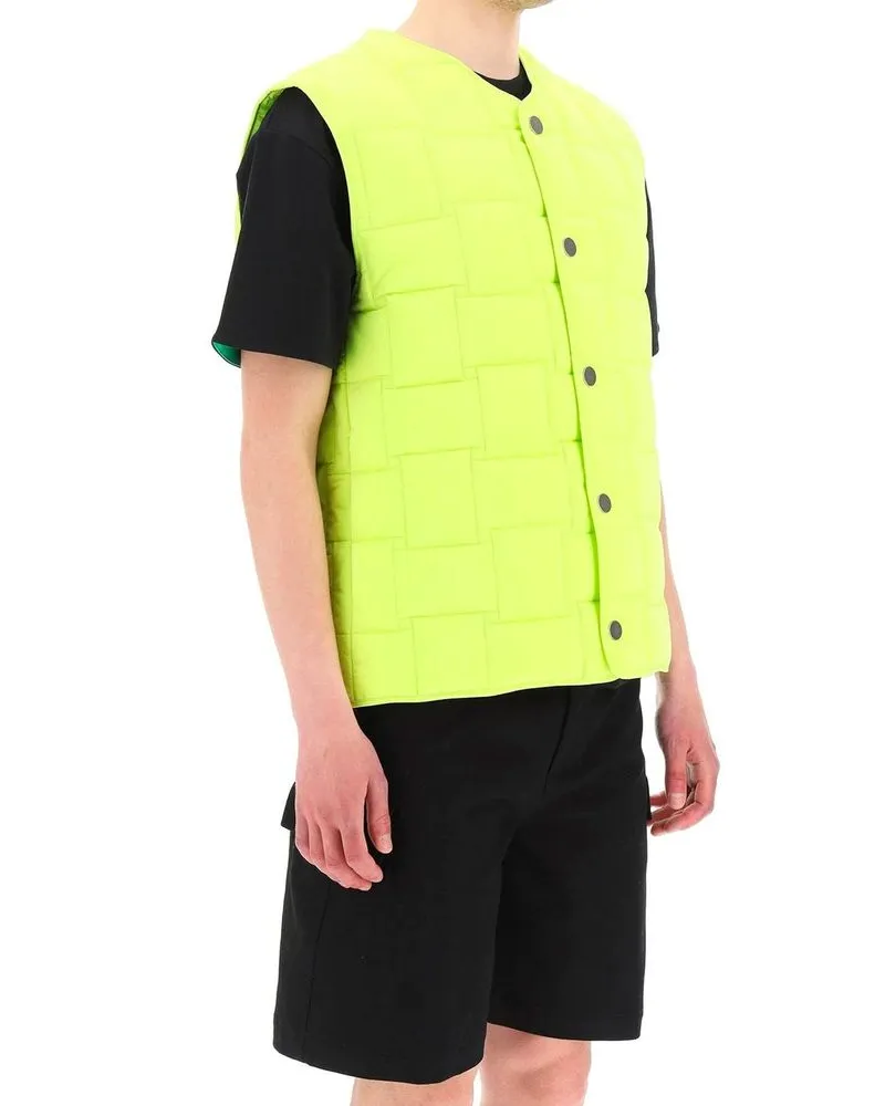 Bottega Veneta Men Bicolor Polyamide Sleveless Jacket Clothing Yellow