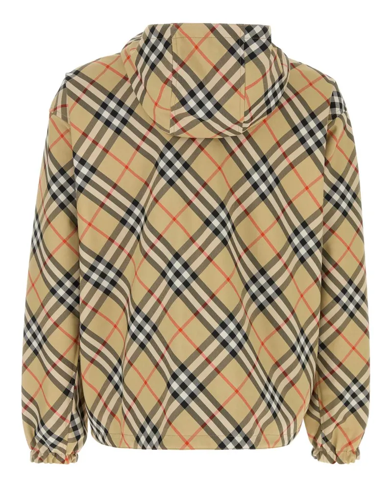 Burberry Men's Embroidered Polyester Reversible Jacket Sandipcheck Giubbini Beige