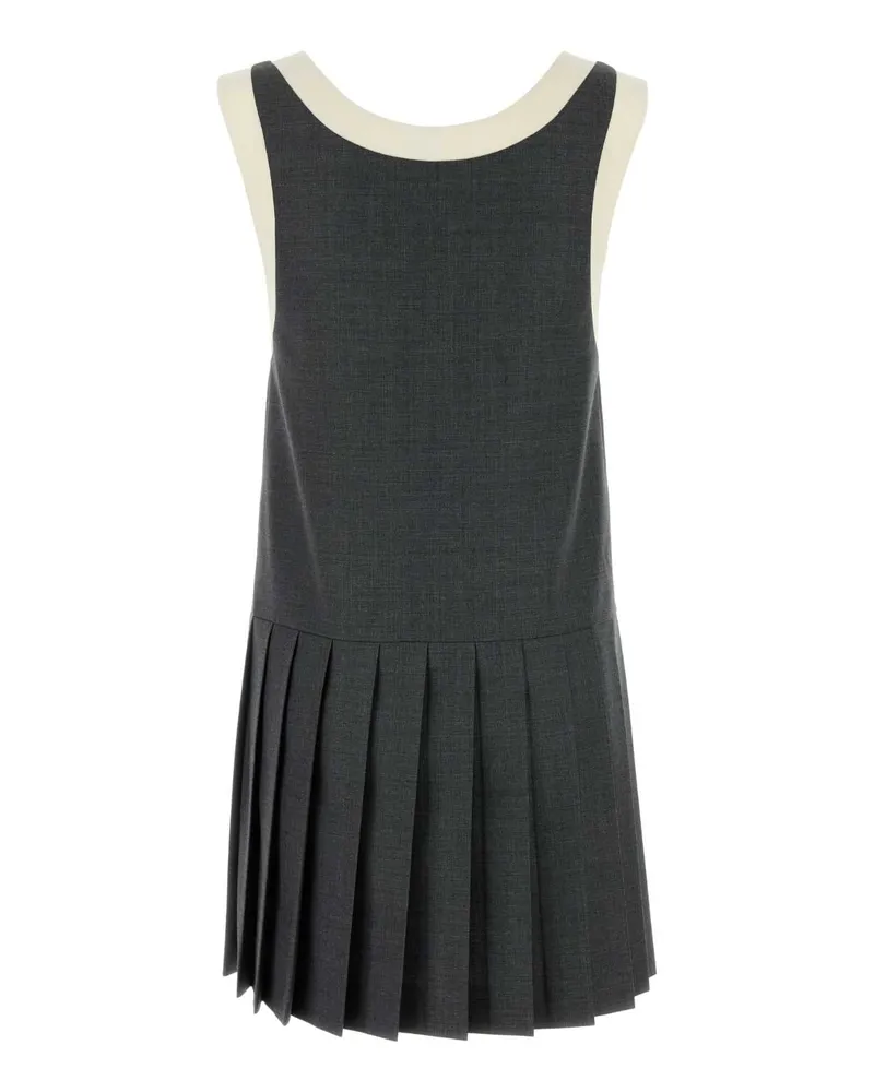 Miu Miu Women's Dark Grey Wool Mini Dress Ardesia Abiti Gray