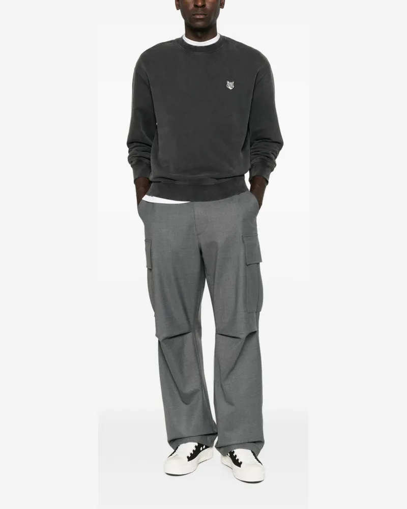 Kitsuné Fox Head Patch Sweatshirt — black Black