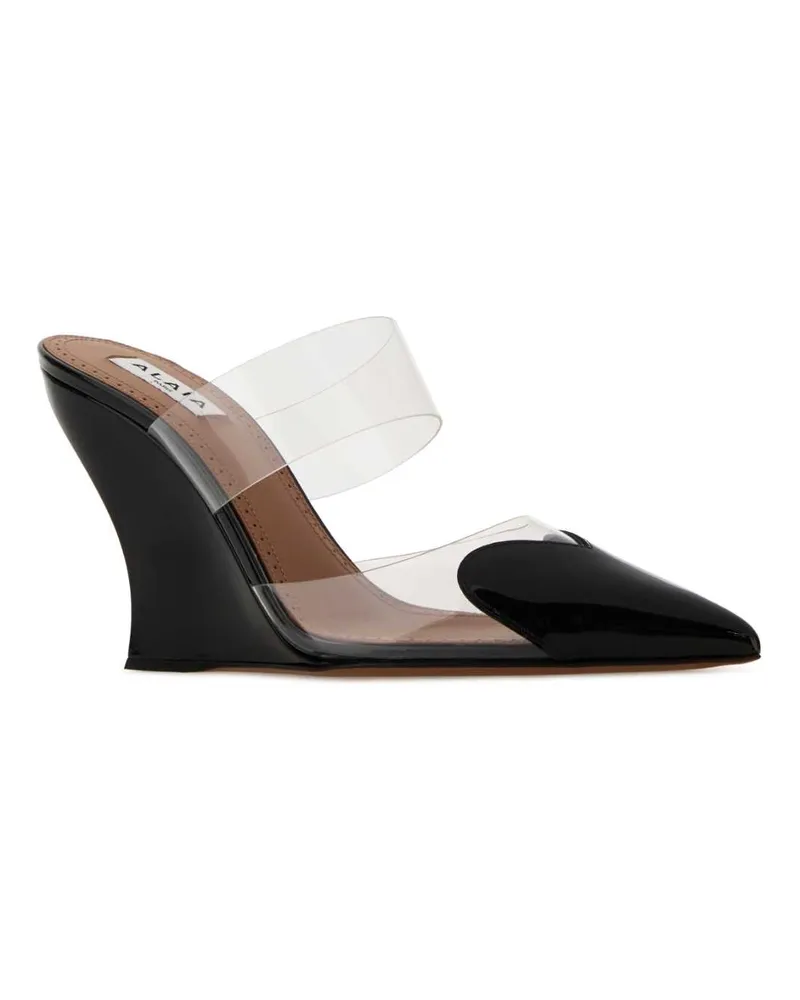 Alaïa Women's Two-Tone Pvc And Leather Le Coeur Mules Noir Scarpe Con Tacco High Heel Shoes Black