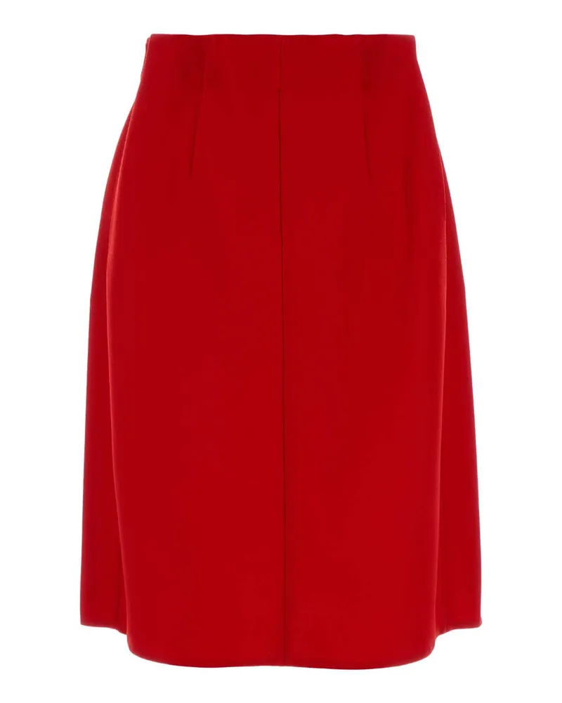 Prada Women's Red Wool Skirt Rosso Gonne Red