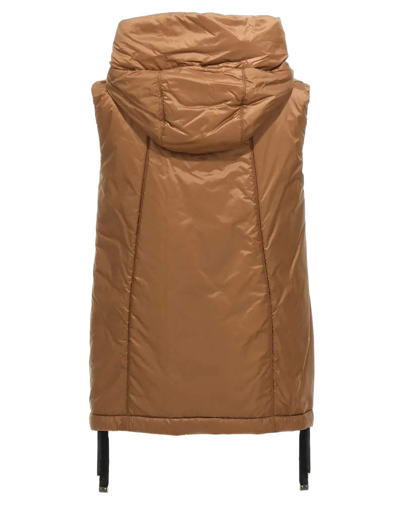 Max Mara Women Brown Polyester Sleeveless Jacket Clothing Brown