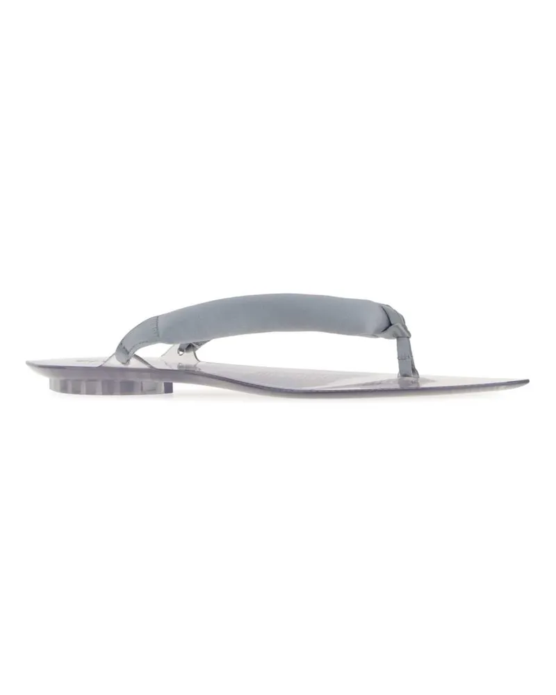 Alaïa Women's Silver Fabric Thong Slippers Argent2 Scarpe Con Tacco Flat Shoes Silver