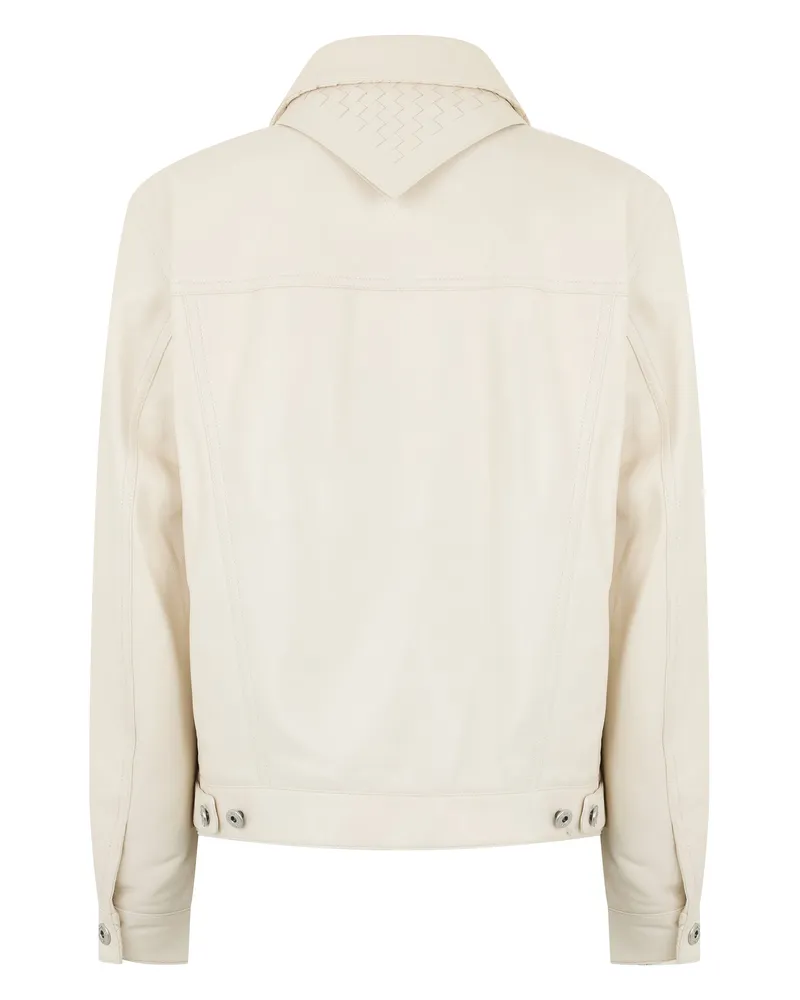 Bottega Veneta Women's Leather Jacket Cream Lambskin Cream